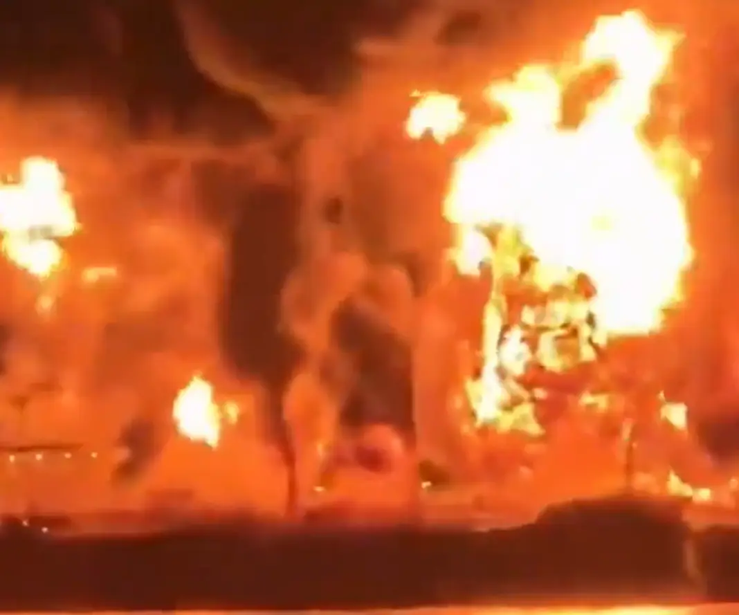 WATCH | Oil tanker erupts in flames near Basra coast in Northern Persian Gulf as Middle East war escalates; 20 crew members rescued