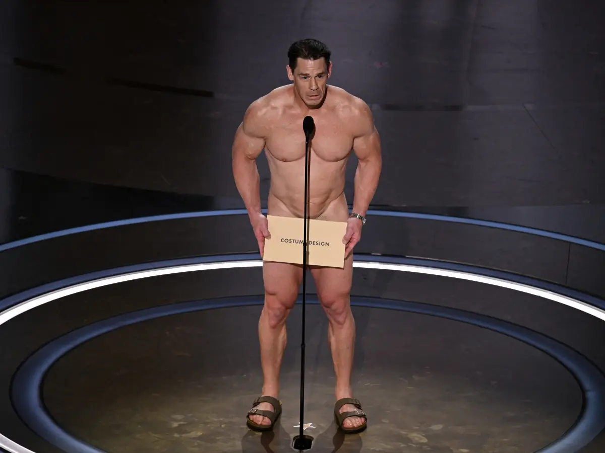 John Cena strips down on Oscars stage