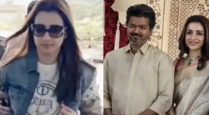 Viral video: Trisha Krishnan dodges questions on Vijay at Chennai airport