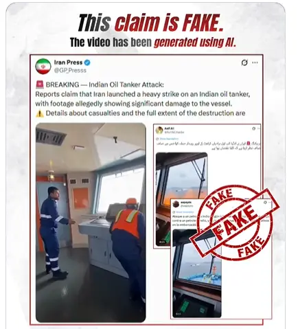 India debunks claim of Iran strike on ‘Oil Brothers Kraft’ tanker, says AI-generated video spread fake news