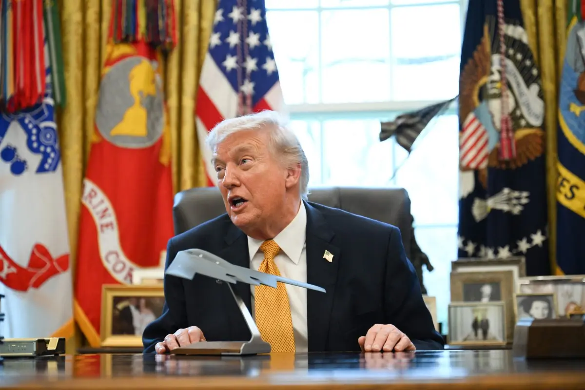 Holding B-2 bomber model, Trump says, ‘Ex-US president told me he wishes he did what I did’