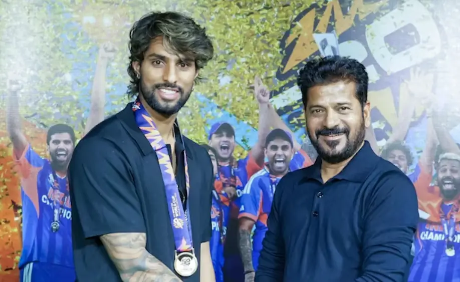 Telangana CM Revanth Reddy honours Tilak Varma following T20 World Cup triumph