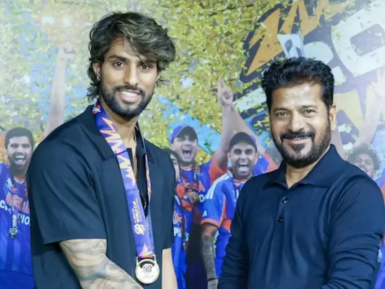 Telangana CM Revanth Reddy honours Tilak Varma following T20 World Cup triumph Telangana CM Revanth Reddy honours Tilak Varma following T20 World Cup triumph