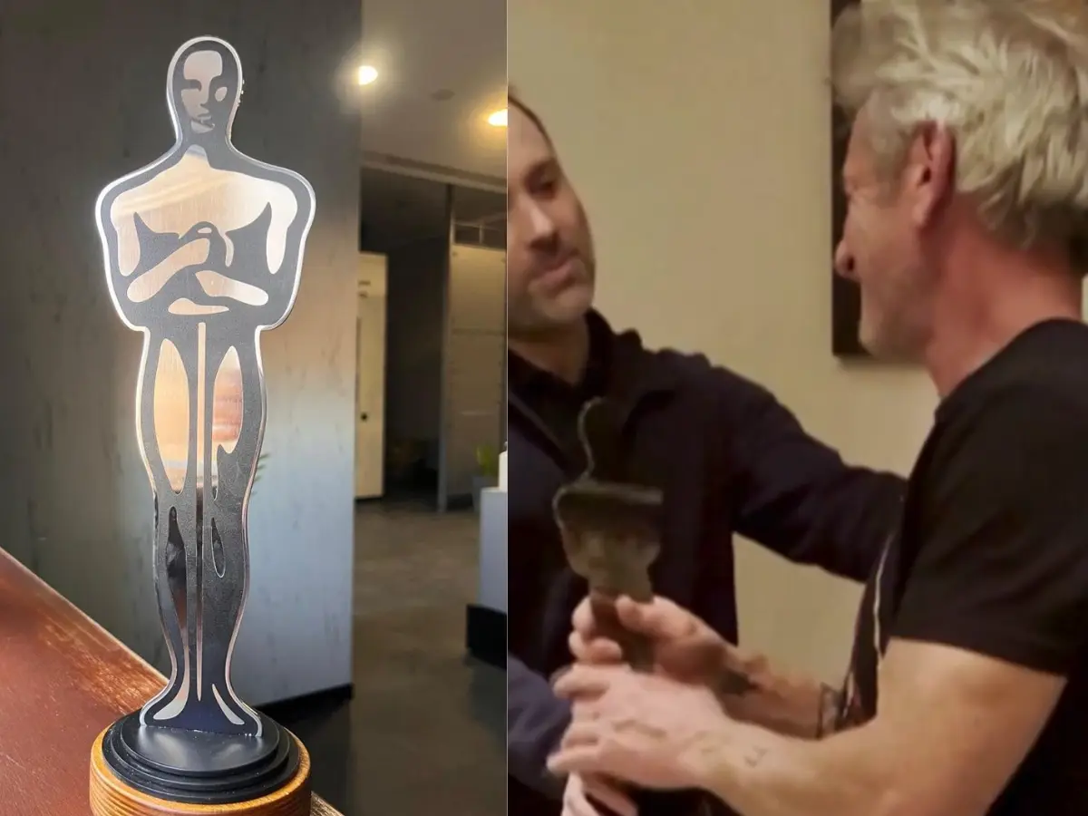 Iron Oscar goes to Sean Penn! Actor honoured with makeshift Academy trophy in Ukraine | Watch Iron Oscar goes to Sean Penn! Actor honoured with makeshift Academy trophy in Ukraine | Watch