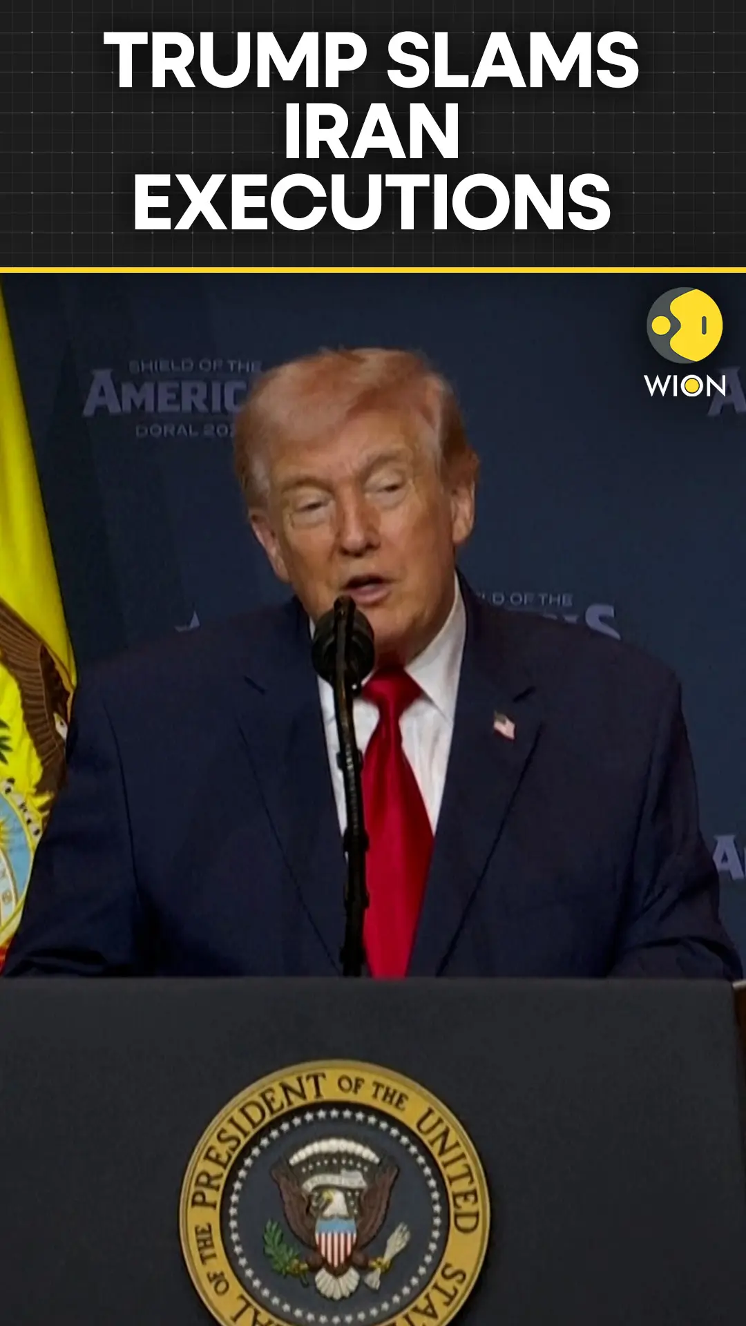 Trump Slams Iran’s Execution of Three Protesters, Says Hormuz Strait at Some Point Opens Itself