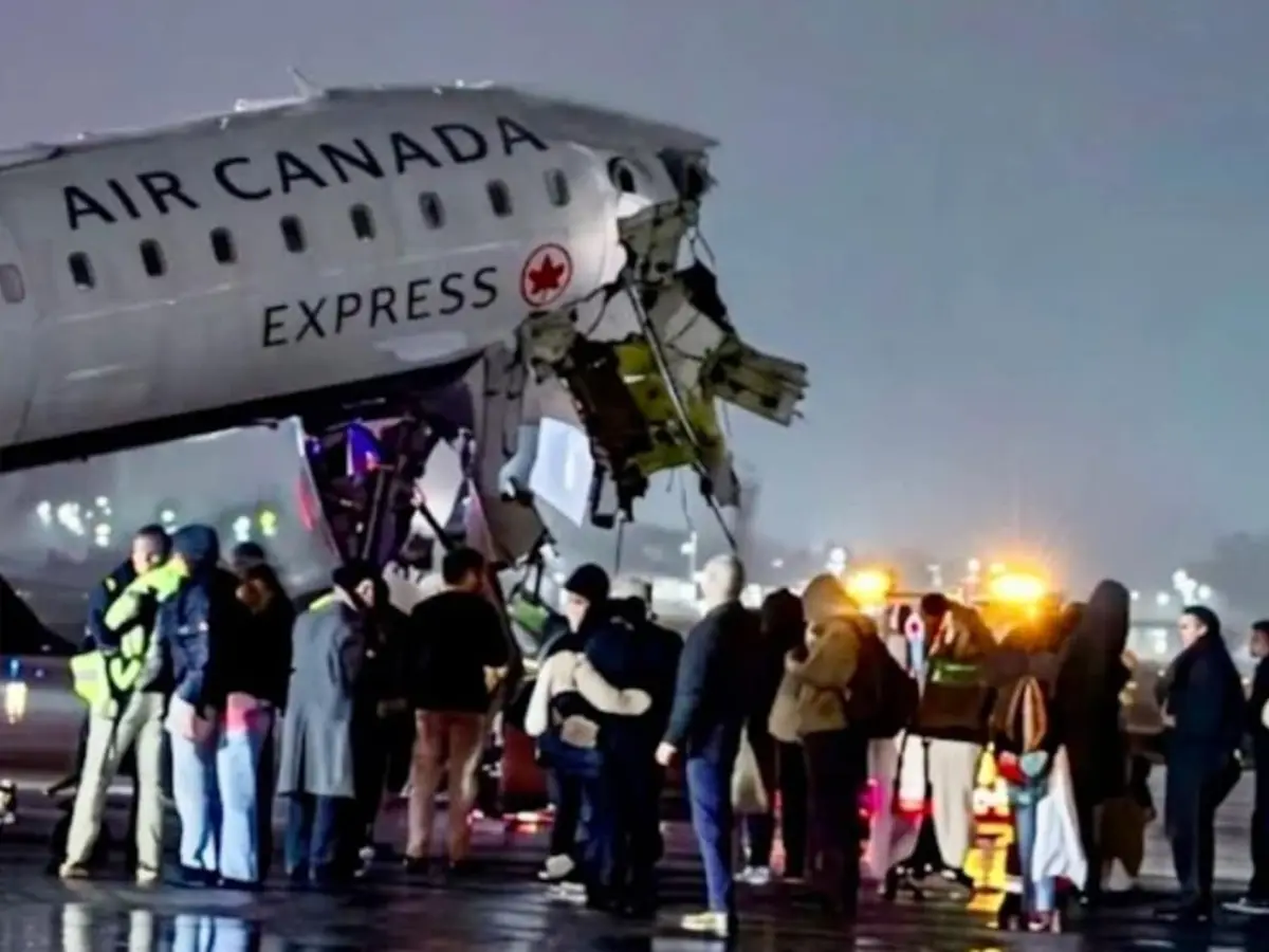 'Stop, stop, stop': Air Canada plane collides with firetruck in New York City's LaGuardia airport - VIDEO