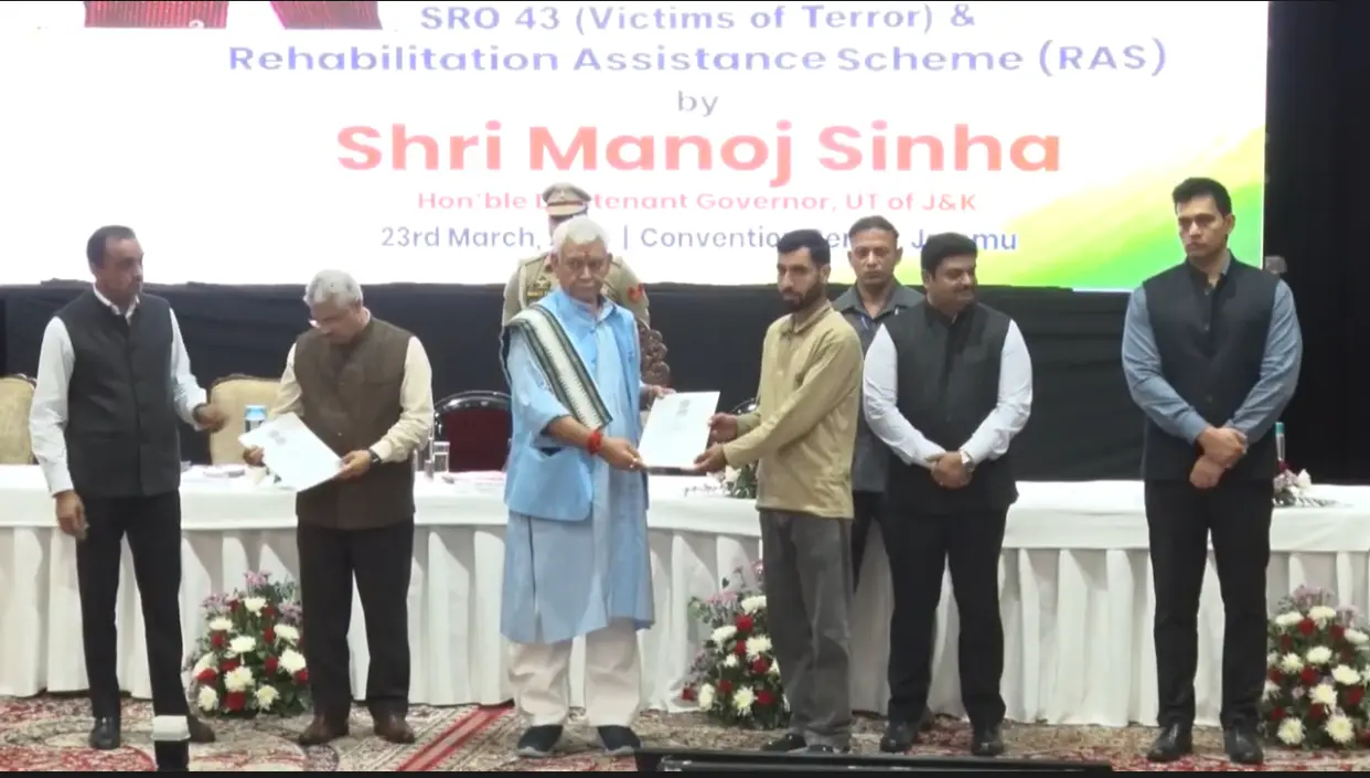 LG Manoj Sinha hands over jobs to terror victims’ families, vows justice in Jammu and Kashmir