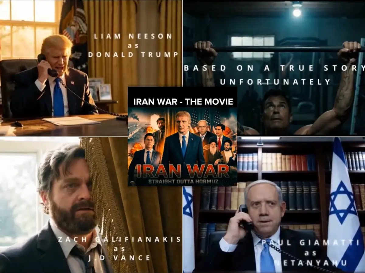 On social media platforms near you: Iran War - The Movie, playing now. Watch viral video!