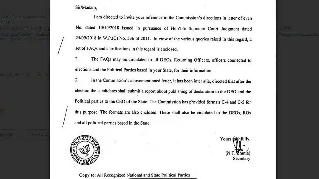 Why ECI’s 'clerical error' explanation on BJP Kerala Circular is facing scrutiny?