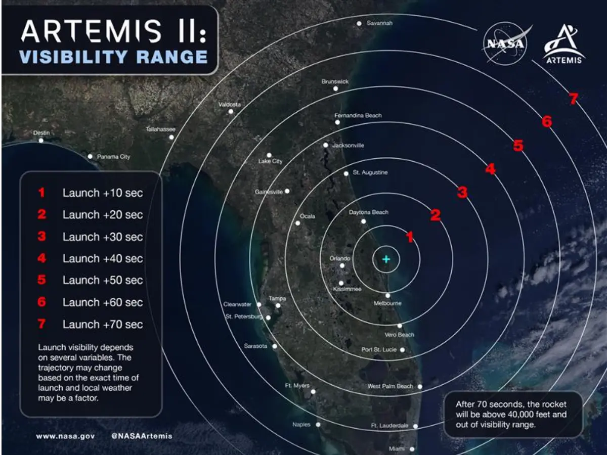 Watch Artemis II rocket launch from these areas in America, NASA shares details Watch Artemis II rocket launch from these areas in America, NASA shares details