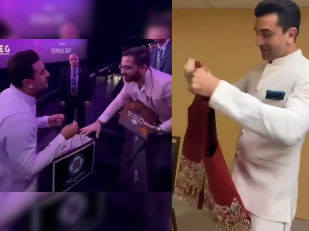 Ranbir Kapoor gets Ram Mandir-inspired jacket in New York from a fan | Watch