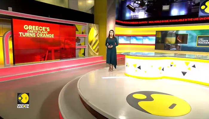 Greece: Crete Island Sky Engulfed in Orange Haze