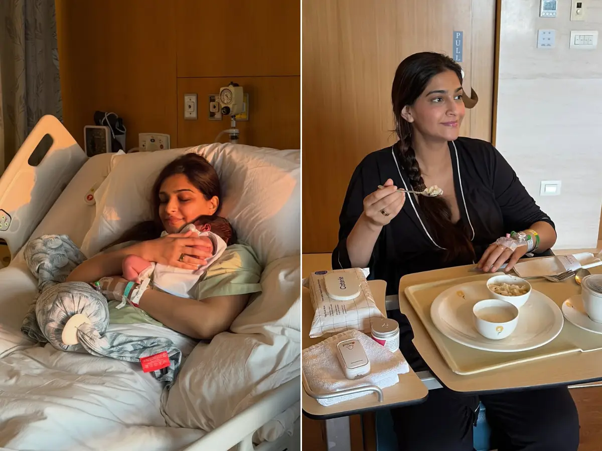 Sonam Kapoor shares first picture with her newborn son, cradles him in her arms