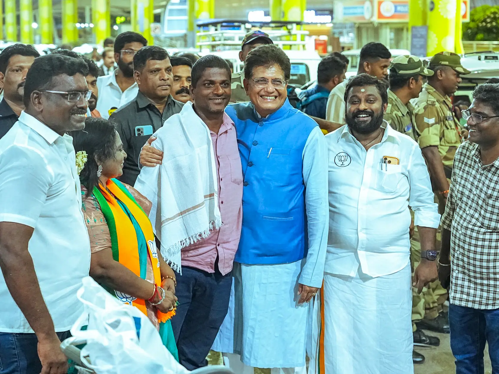 Piyush Goyal receives 345 fishermen repatriated from Iran at Chennai airport Piyush Goyal receives 345 fishermen repatriated from Iran at Chennai airport