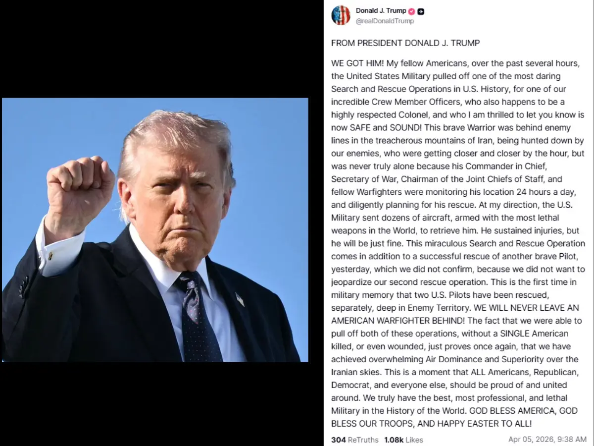 What Trump said in his Truth Social post?