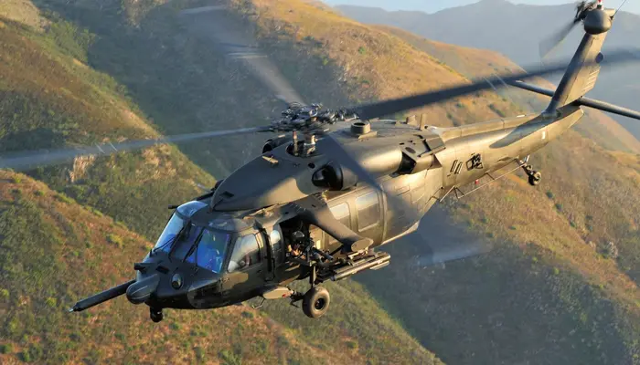 How can a pilot survive if a US Black Hawk helicopter is hit in combat?