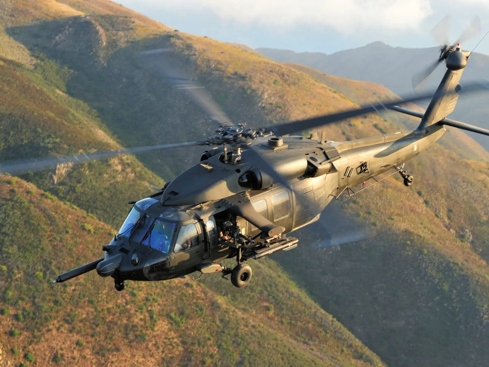 How can a pilot survive if a US Black Hawk helicopter is hit in combat?