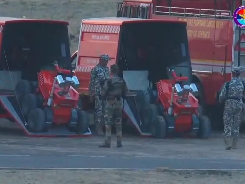 IAF tests homegrown firefighting robot amid global conflict lessons IAF tests homegrown firefighting robot amid global conflict lessons