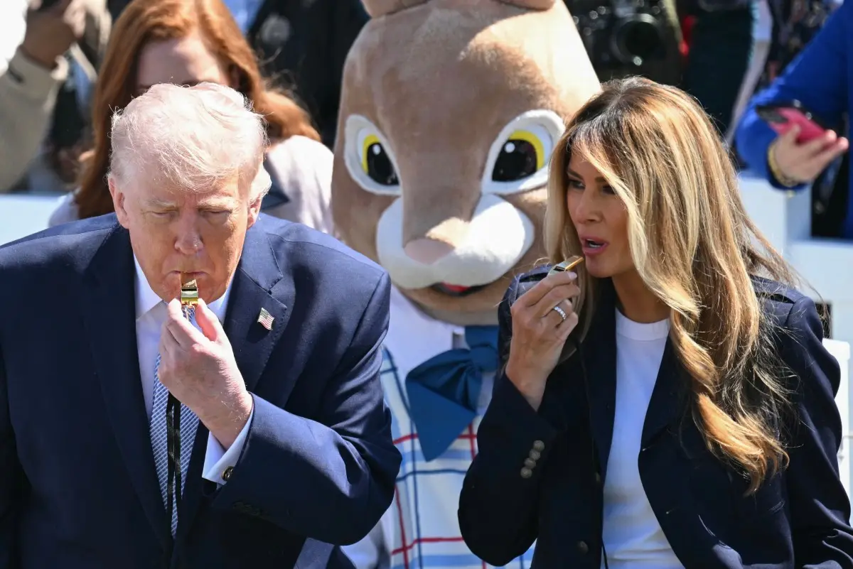 Donald Trump praises Melanian Trump's 'business chic' look as on Easter Egg Roll