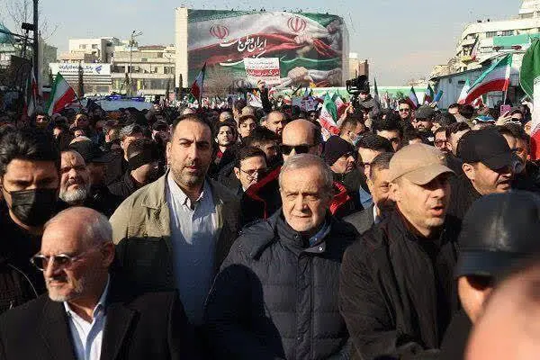 Iran's President Pezeshkian joins massive rally marking 40 days since Khamenei’s death