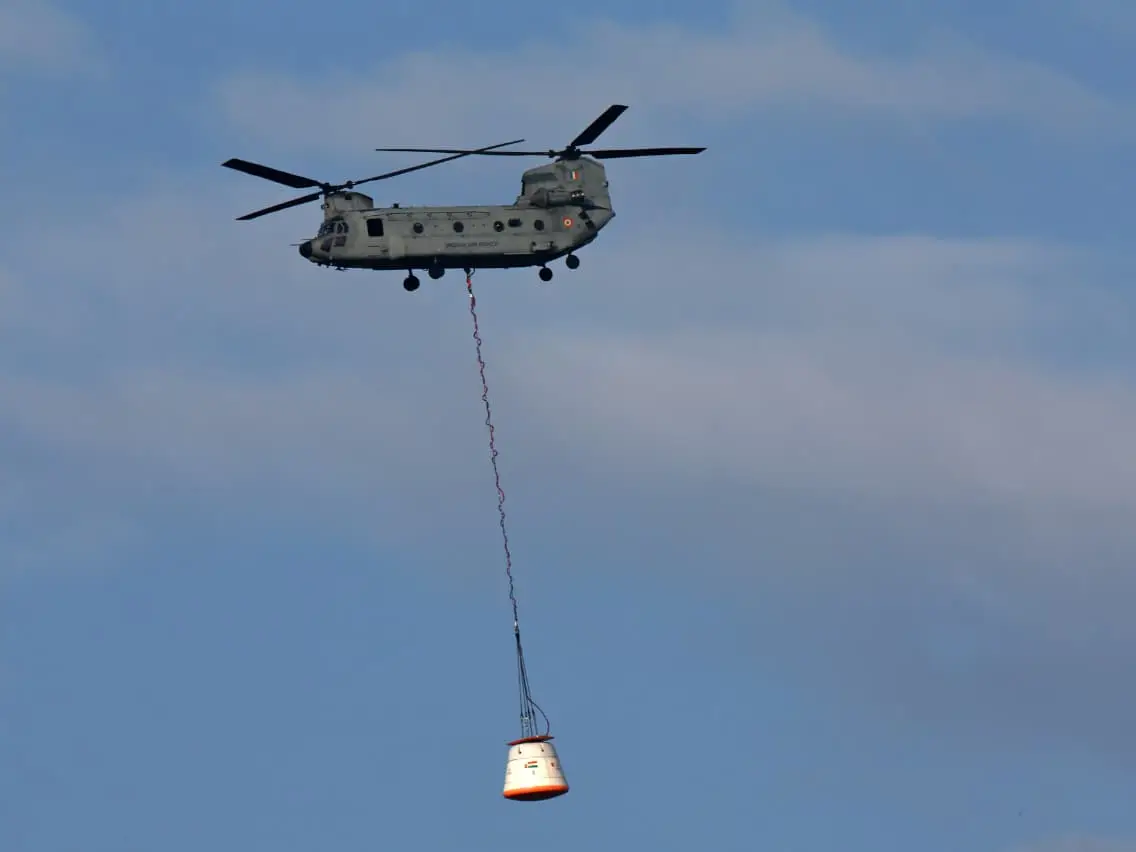 ISRO accomplishes second air drop test of Gaganyaan capsule ISRO accomplishes second air drop test of Gaganyaan capsule