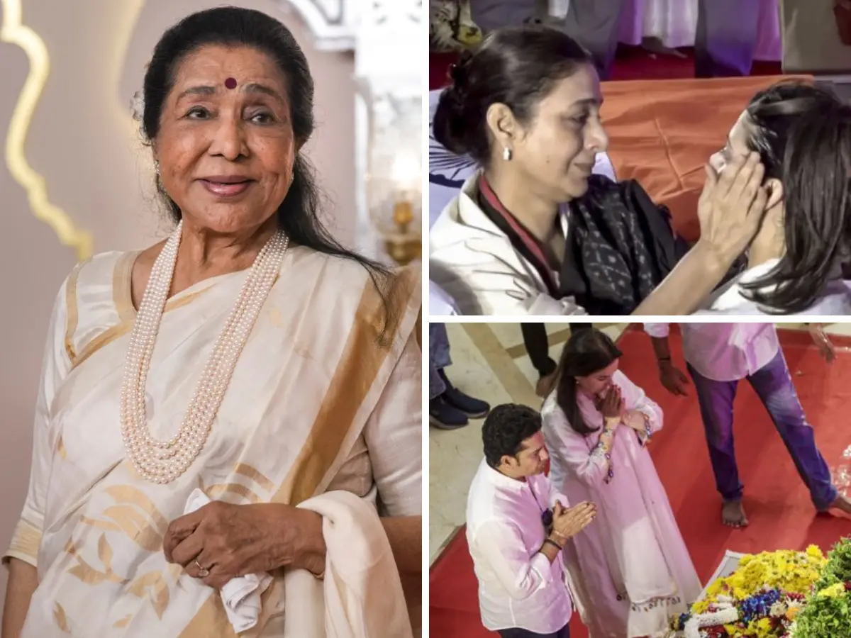 Asha Bhosle funeral: Tabu hugs singer’s grieving granddaughter; Sachin Tendulkar, Helen, Riteish Deshmukh pay last respects Asha Bhosle funeral: Tabu hugs singer’s grieving granddaughter; Sachin Tendulkar, Helen, Riteish Deshmukh pay last respects