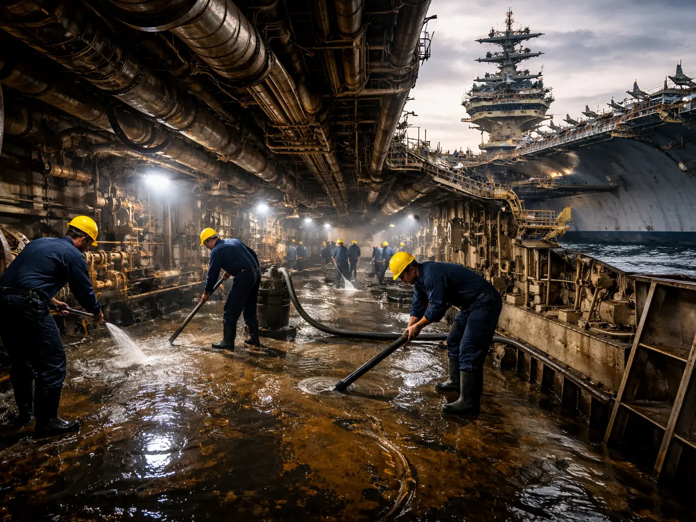 'Bilge Rot': How the USS Abraham Lincoln fights decay in its lowest and wettest rooms
