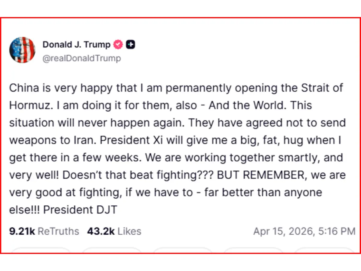 Trump now claims Strait of Hormuz is permanently open