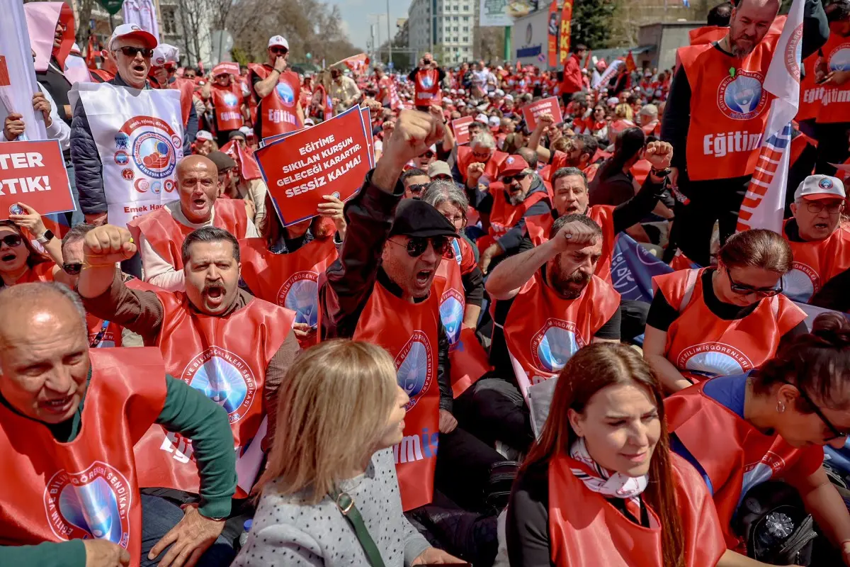 'Blood has stained my profession': Teachers protest in Turkey after second school shooting claims 10 lives