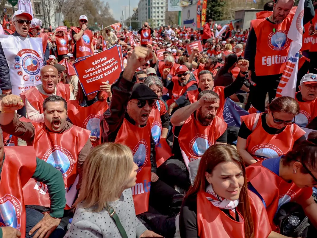 'Blood has stained my profession': Teachers protest in Turkey after second school shooting claims 10 lives 'Blood has stained my profession': Teachers protest in Turkey after second school shooting claims 10 lives
