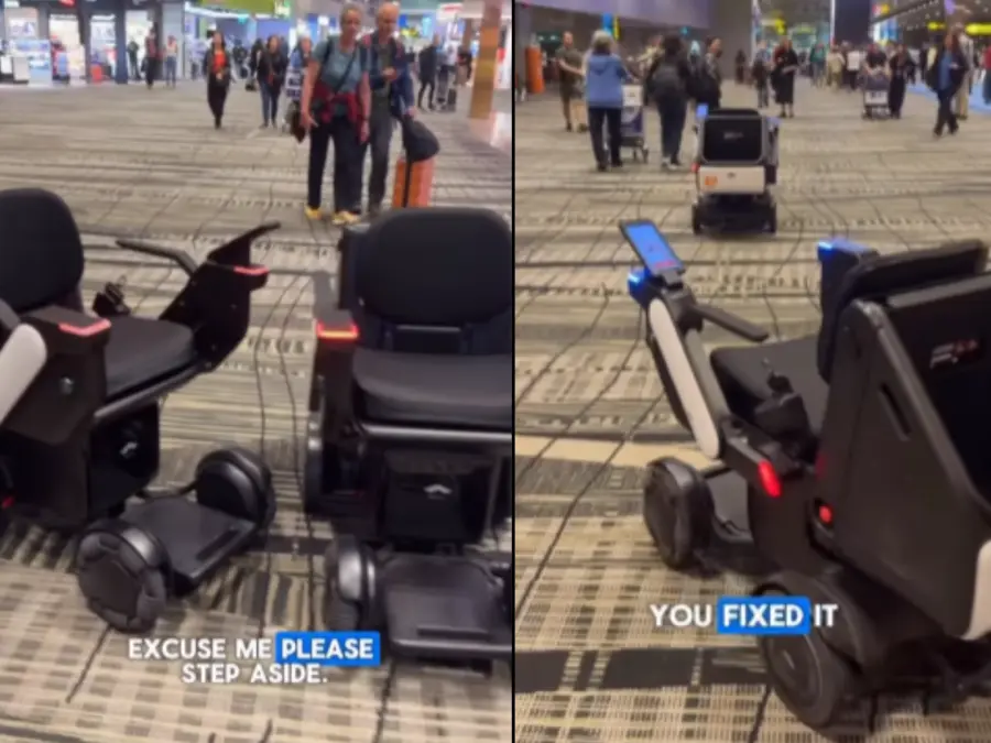 Robotic wheelchairs had a standoff at Changi Airport. They sorted it out on their own. Here's what happened