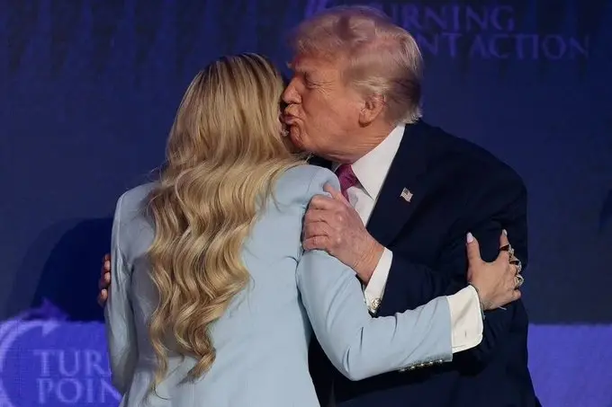 ‘She isn’t 12 anymore’: Trump-Erika Kirk’s ‘hardly a kiss’ moment on stage sparks backlash