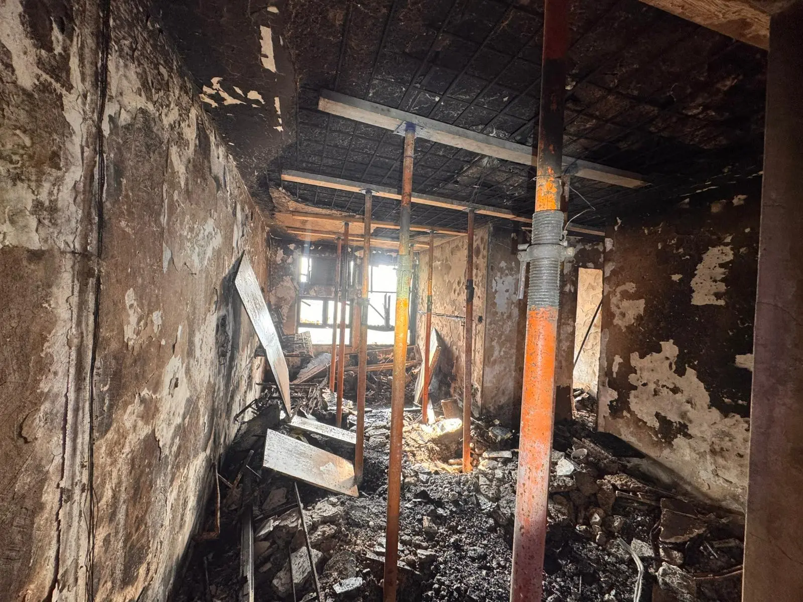 Flames left houses charred