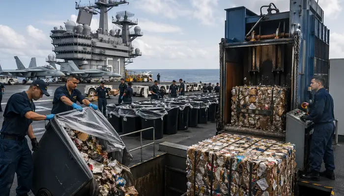 'Solid Waste': How the USS Abraham Lincoln safely disposes of tons of daily trash