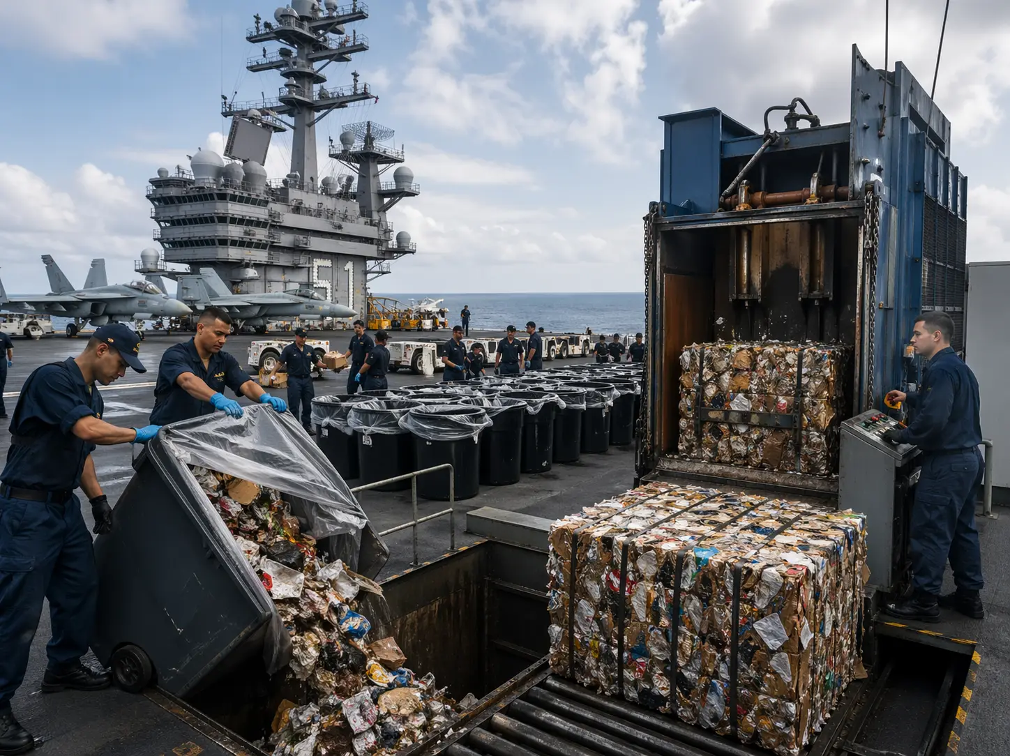 'Solid Waste': How the USS Abraham Lincoln safely disposes of tons of daily trash