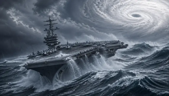 ‘Bad weather operations’: How USS Abraham Lincoln launches jets in extreme conditions