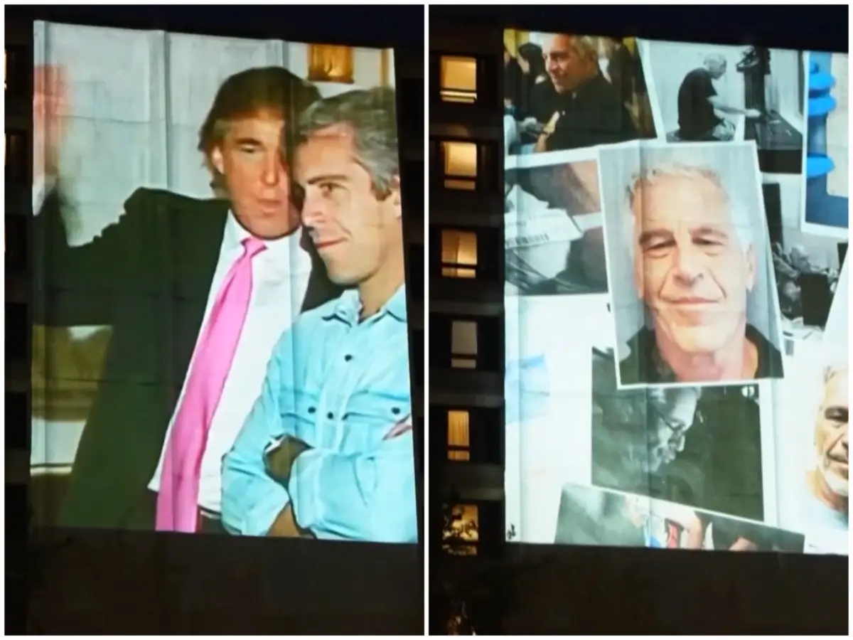 WATCH: Day before shooting incident, Trump-Epstein videos, photos projected onto Washington Hilton