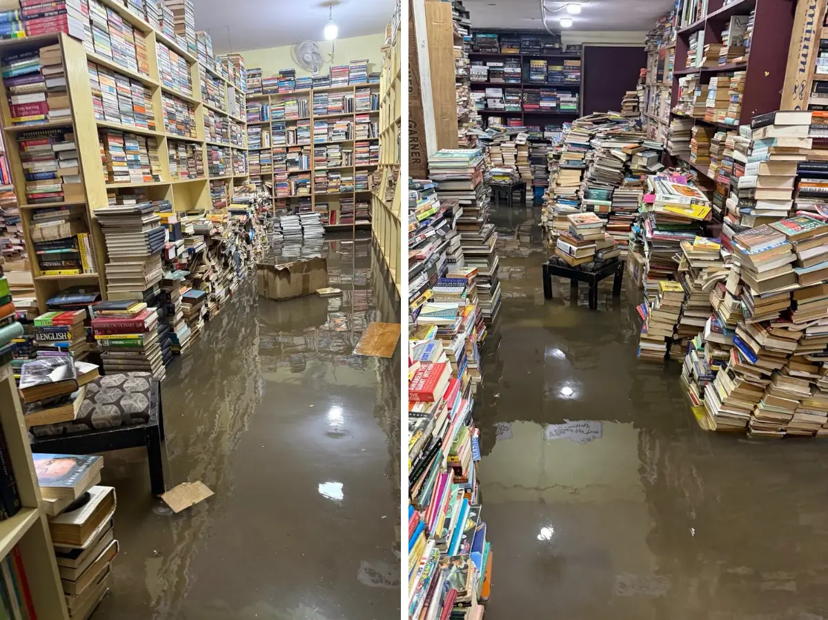 Bengaluru: 5,000 books destroyed by rainwater. This is what photos show Bengaluru: 5,000 books destroyed by rainwater. This is what photos show