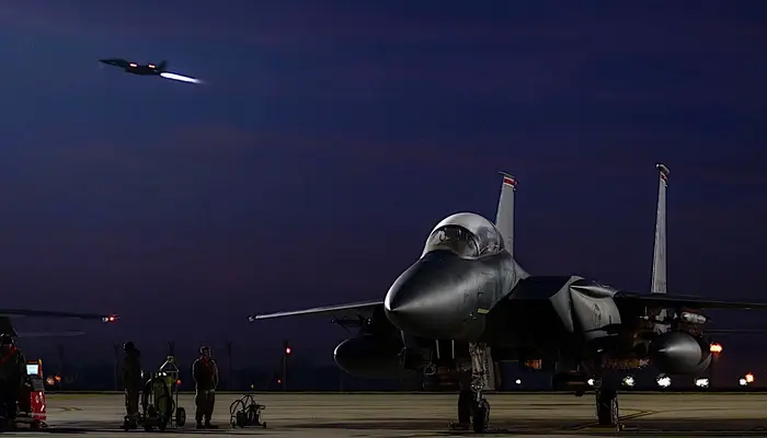 Can the F-15IA fighter jet operate at night or in bad weather?