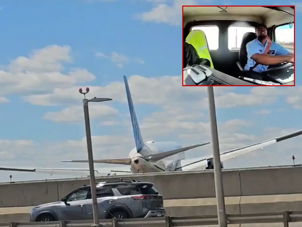 Chilling video shows moment a United Airlines plane strikes bakery truck during final approach at Newark airport | Watch