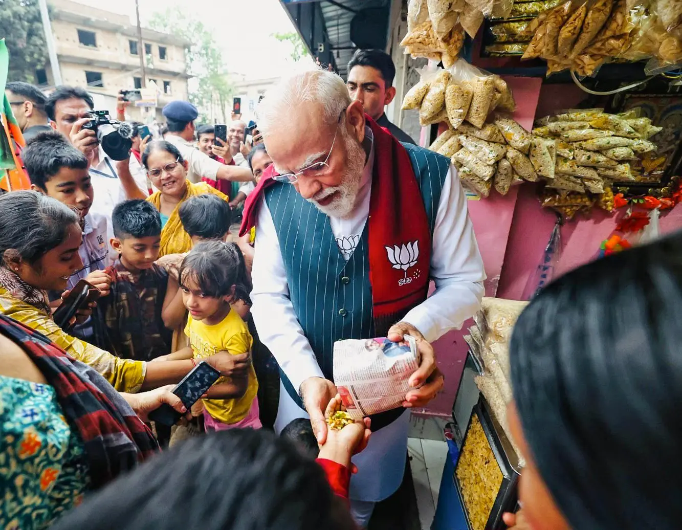 PM Modi’s Jhalmuri moment reflects BJP surge as party leads in all Jhargram seats held by TMC
