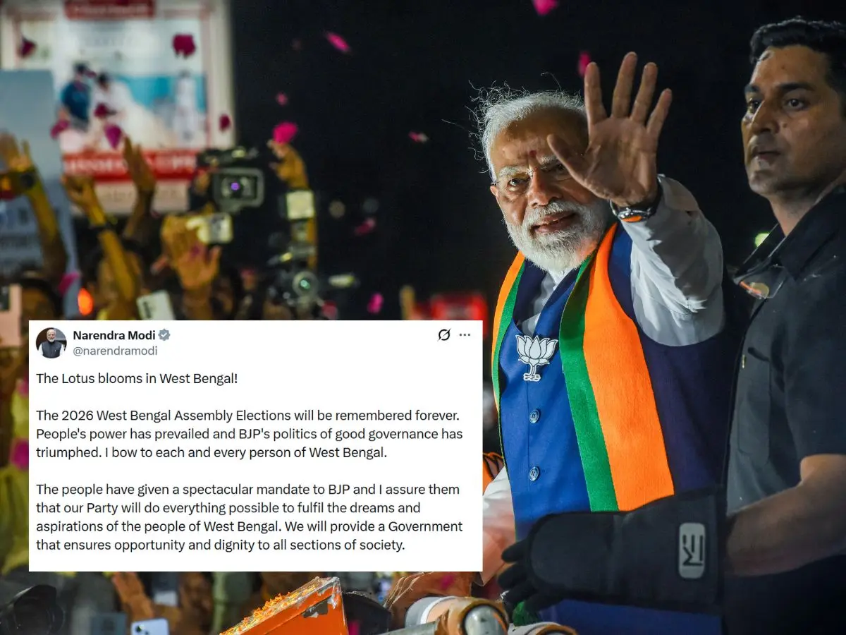 'The Lotus blooms in Bengal': PM Modi, senior BJP leaders hail historic 2026 sweep in Assam, West Bengal and Puducherry