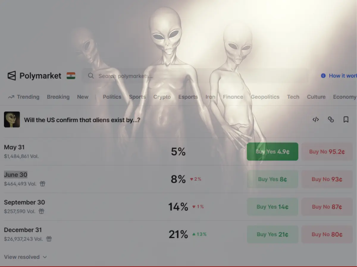 Polymarket bets on aliens being REAL as Donald Trump hypes UFO files release