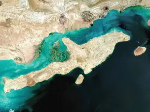 How big is Qeshm Island compared to other islands in the Persian Gulf?