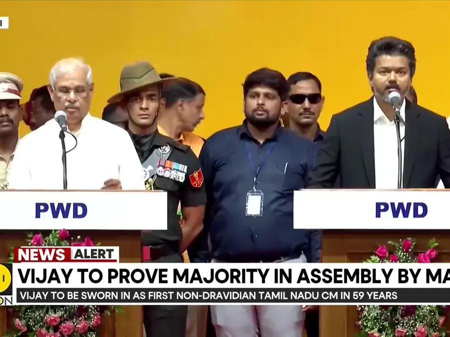TVK Chief Vijay Sworn In as Tamil Nadu’s New Chief Minister 