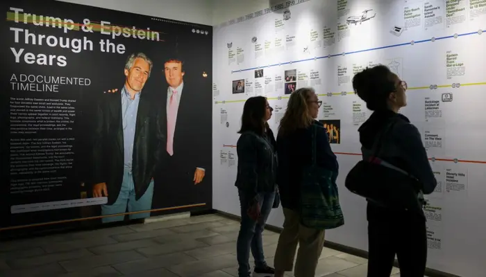 New York exhibition displays 3.5 million pages of Epstein Files, highlights his relations with Trump | IN PICS