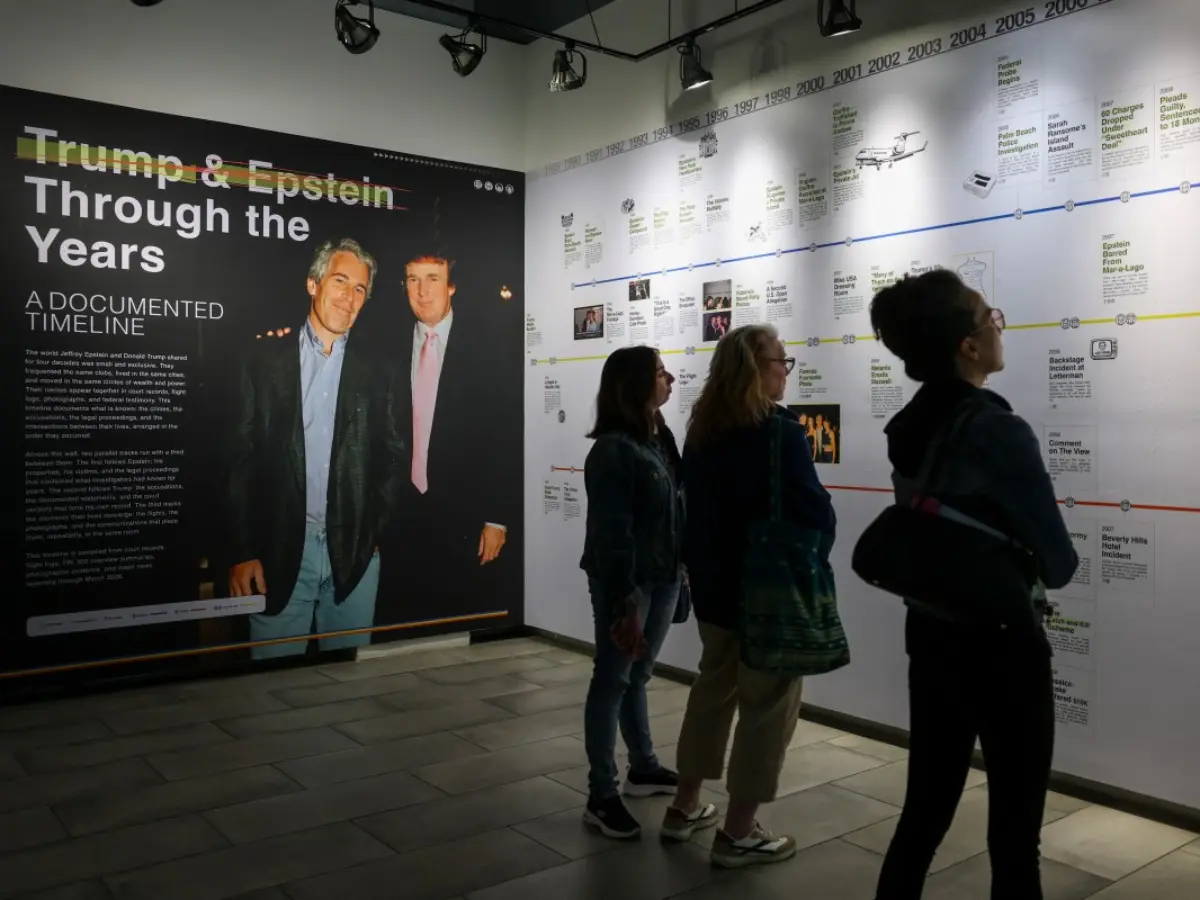 New York exhibition displays 3.5 million pages of Epstein Files, highlights his relations with Trump | IN PICS