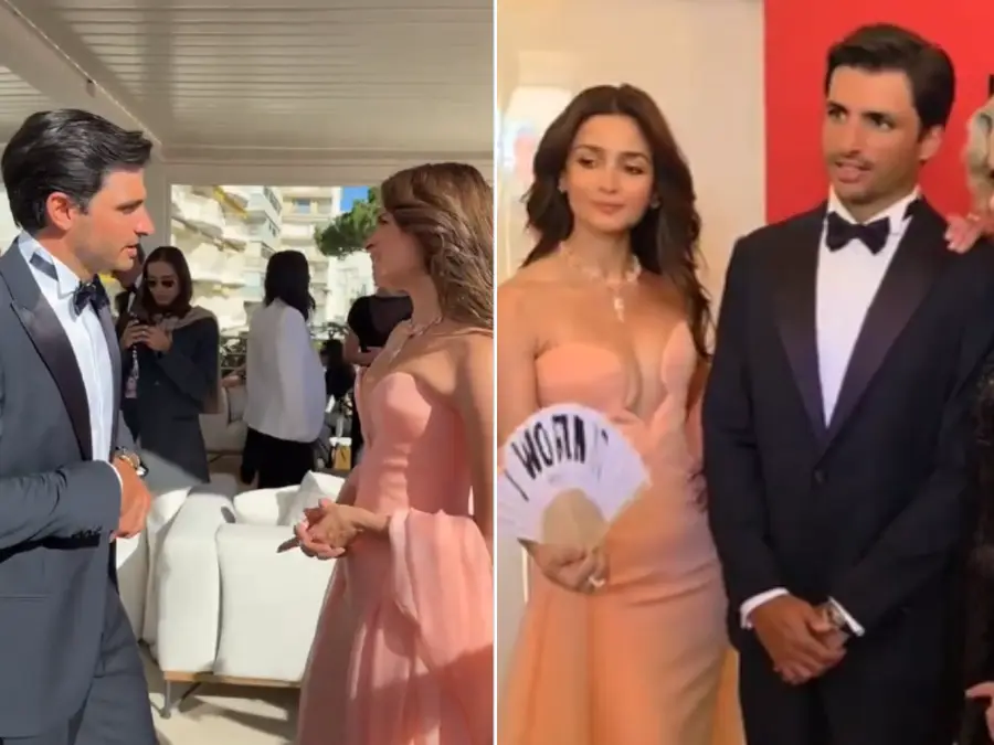 Alia Bhatt meets F1 star Carlos Sainz Jr at Cannes 2026; fans react to the unexpected crossover | Watch