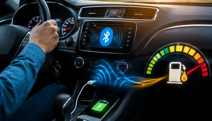 Does charging your phone and using your car’s Bluetooth waste fuel?