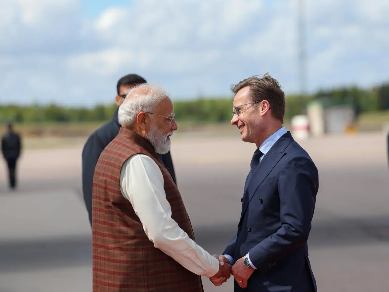 PM Modi arrives in Sweden, welcomed by PM Kristersson at airport; talks to focus on trade, technology and defence PM Modi arrives in Sweden, welcomed by PM Kristersson at airport; talks to focus on trade, technology and defence